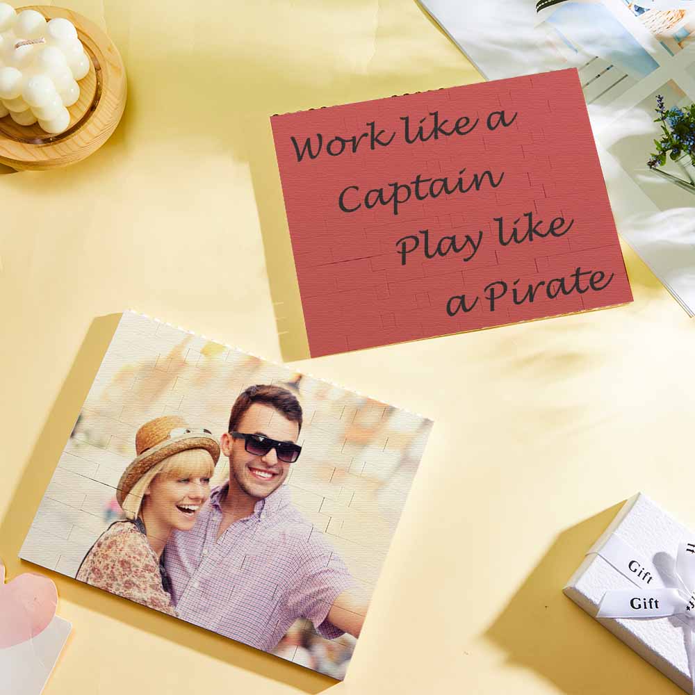 Personalized Building Block Puzzle Photo Brick Photo & Text Frame