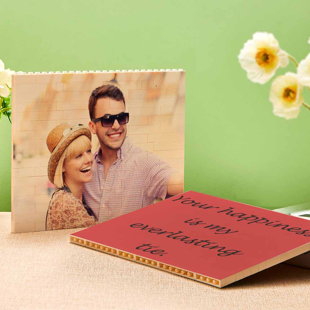 Personalized Small Building Brick Photo Block Horizontal Trio