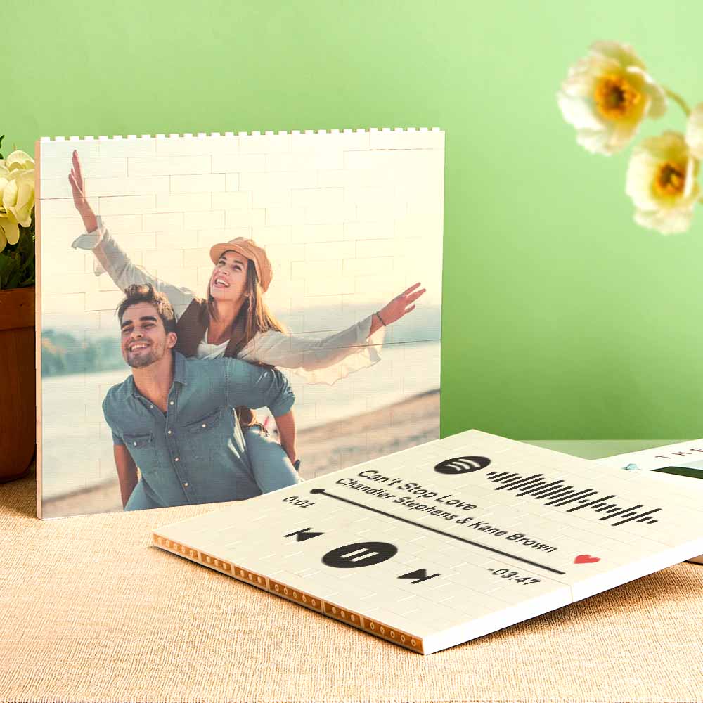 Personalized Small Building Brick Photo Block Horizontal Trio