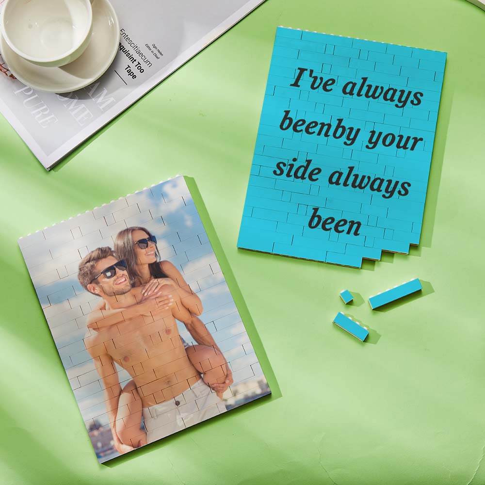 Personalized Building Block Puzzle Vertical Building Photo Brick Custom Single Sided Photo Frame