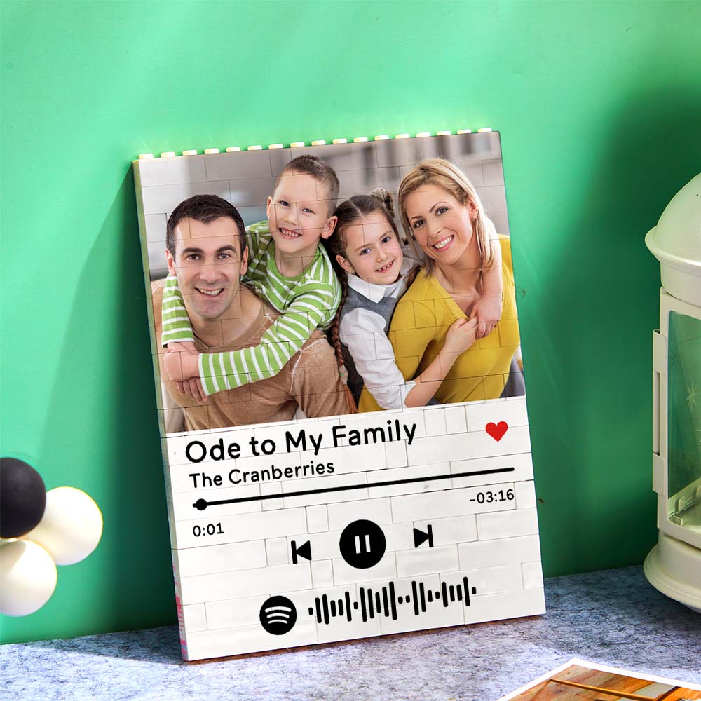 Custom Building Block Puzzle Personalized Vertical Photo Brick Custom Music Code Gifts for Him