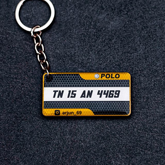 CARBON GEL NUMBER PLATE KEYCHAIN