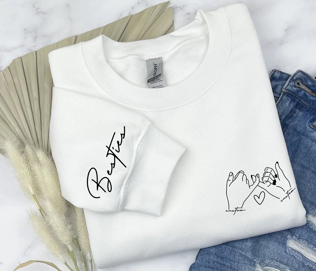 Custom Besties Sweatshirt, Custom Best Friend Gift, Girl's Personalized Besties Shirt, BFF Gifts For Women, Best Friend Birthday Gift