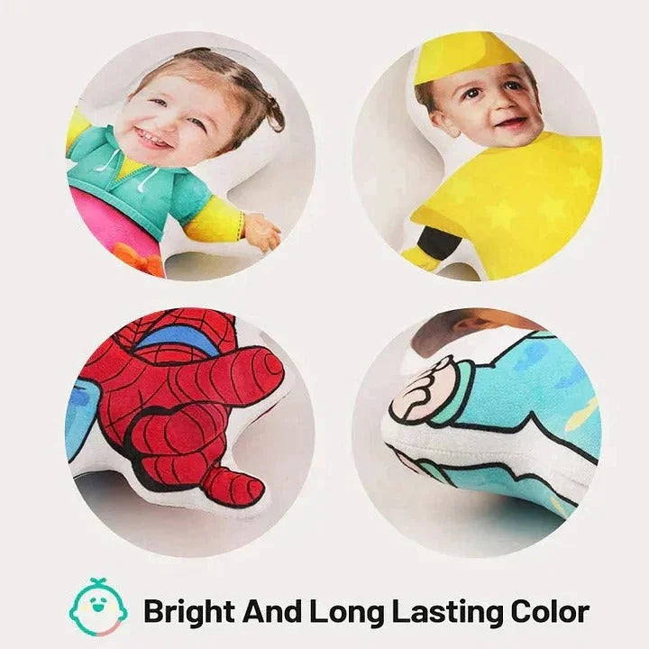 Custom Photo Face Pillow, Christmas Santa Claus Ride Dinosaur Face Pillow, Face Picture Pillow Doll Face Body Pillow Personalized Doll