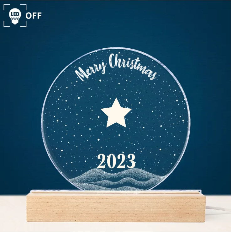Merry Christmas Custom Family Names 2023 Christmas Tree - Personalized LED Light