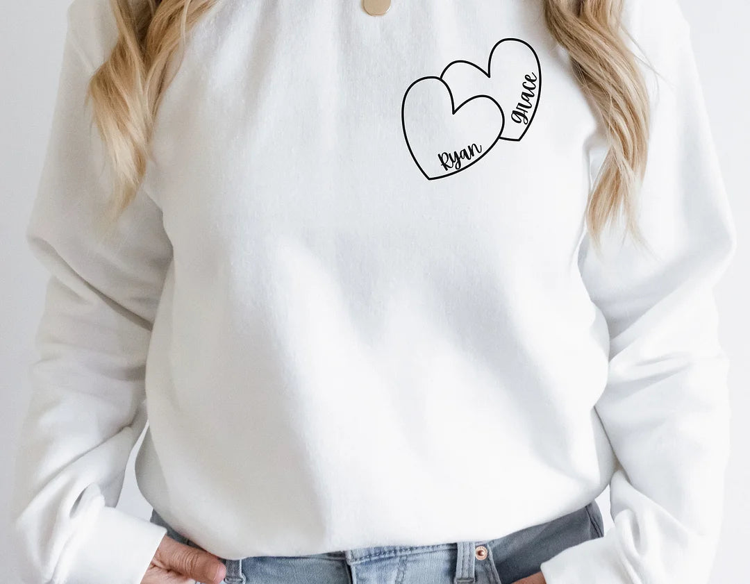 💖For Lover💖Custom Sweatshirt, Hearts Sweatshirt, Love Sweatshirt, Personalized Sweater, Valentine Gift, Mom Gift, Bridal Shower Gift