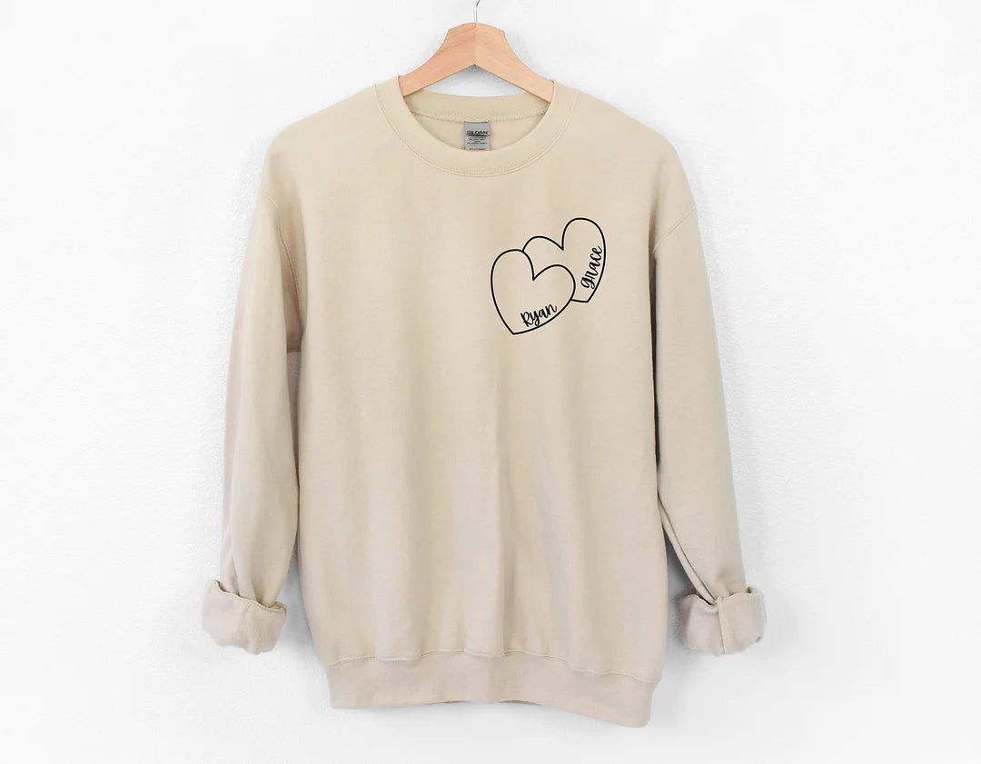 💖For Lover💖Custom Sweatshirt, Hearts Sweatshirt, Love Sweatshirt, Personalized Sweater, Valentine Gift, Mom Gift, Bridal Shower Gift