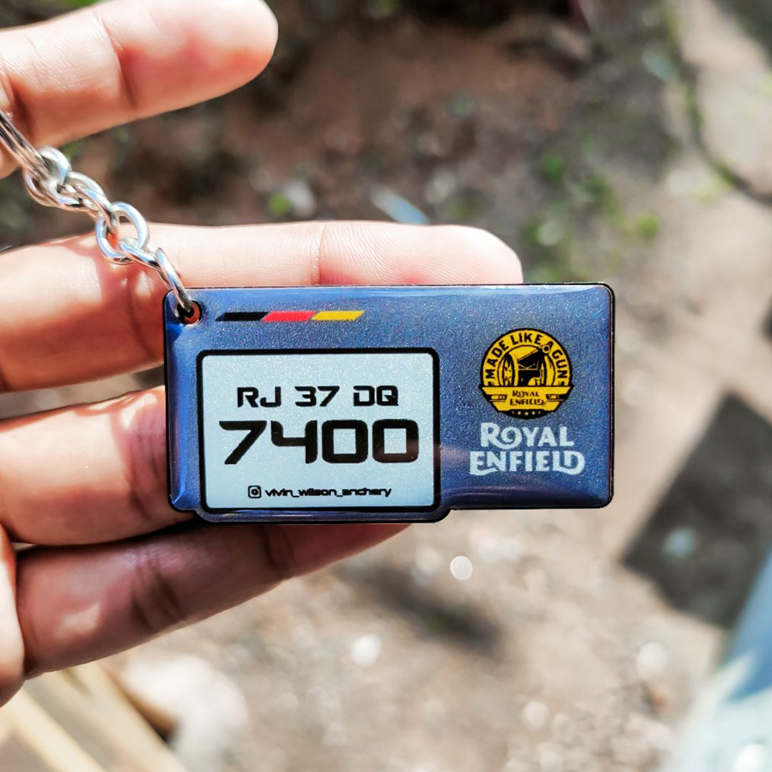 CUSTOM STYLISH GEL NUMBER PLATE KEYCHAIN