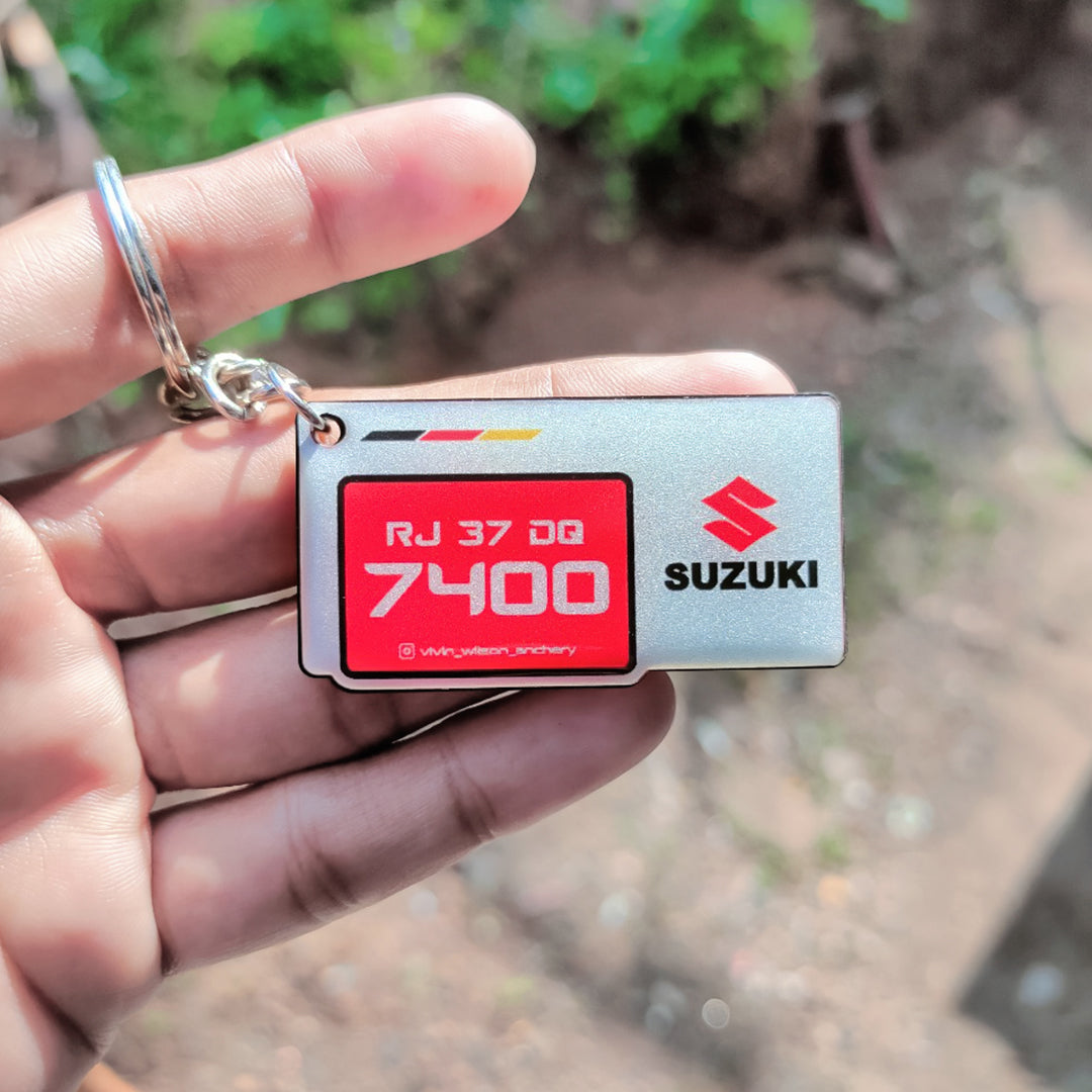CUSTOM STYLISH GEL NUMBER PLATE KEYCHAIN