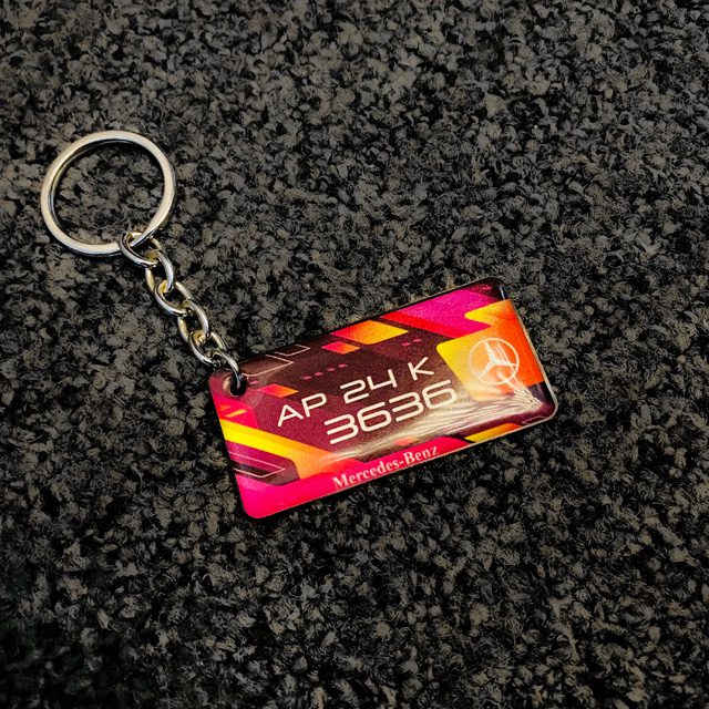 FIRE STREAK GEL NUMBER PLATE KEYCHAIN
