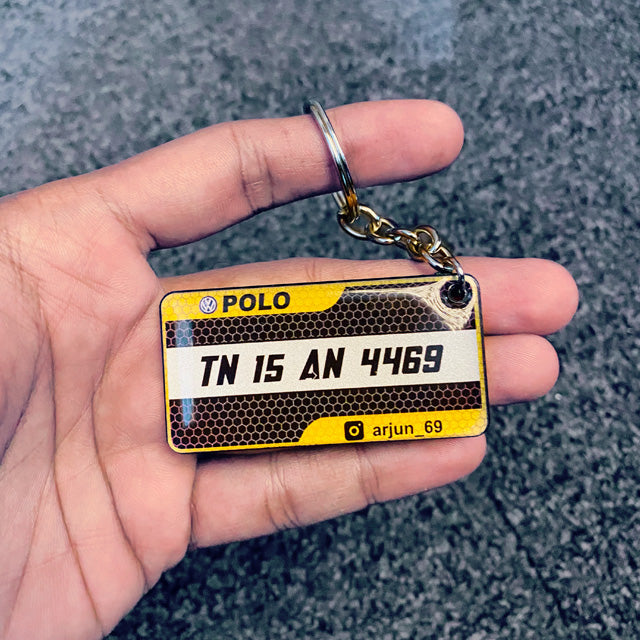 CARBON GEL NUMBER PLATE KEYCHAIN