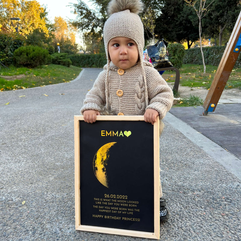 Custom Moon Art Frame/ REAL MOON PHASE - For Memory Gift