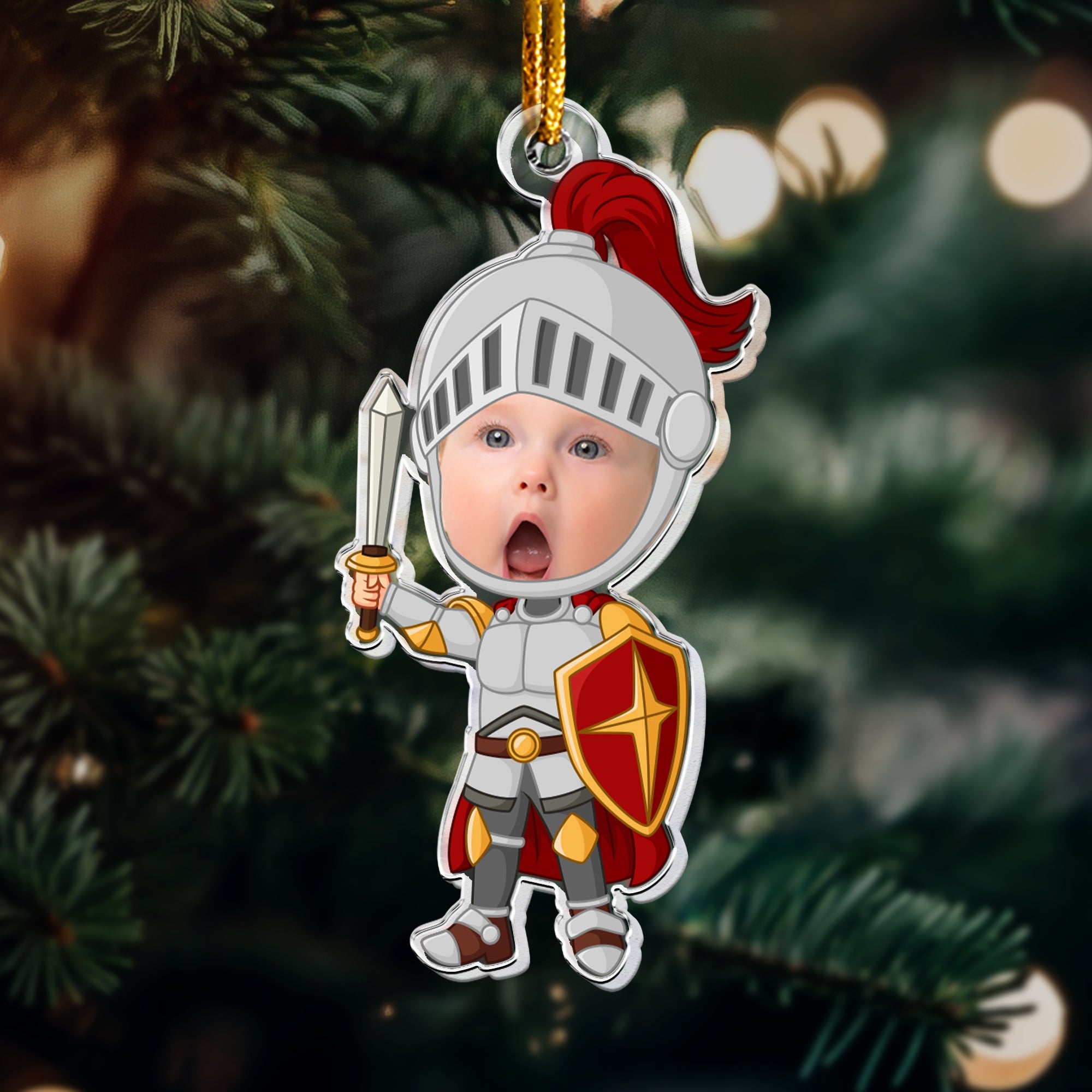 Knight Boy, Princess Girl For Kids - Personalized Acrylic Photo Ornament