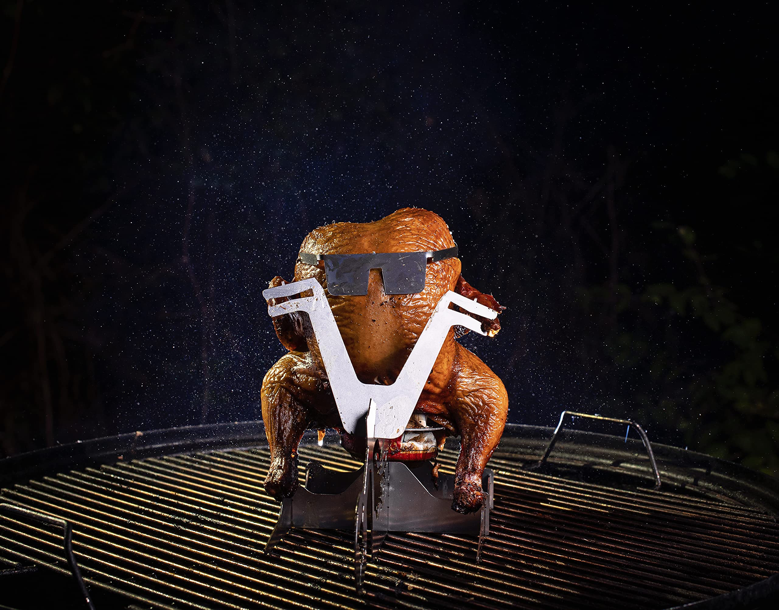 Best Gift Beer can chicken stand- American motorcycle BBQ