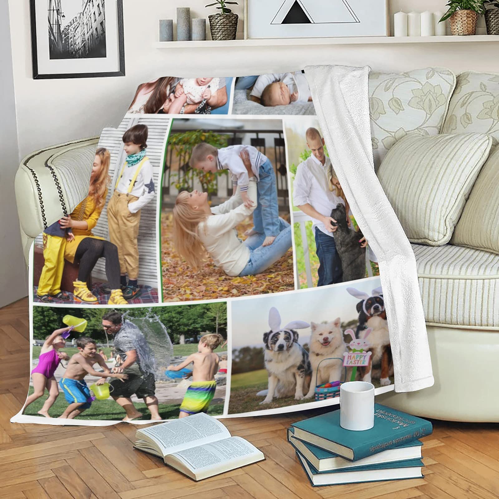 Custom Blanket with Photo， Funny Gifts for Boyfriend,Dad,Mom,Friends,New Year,Birthday