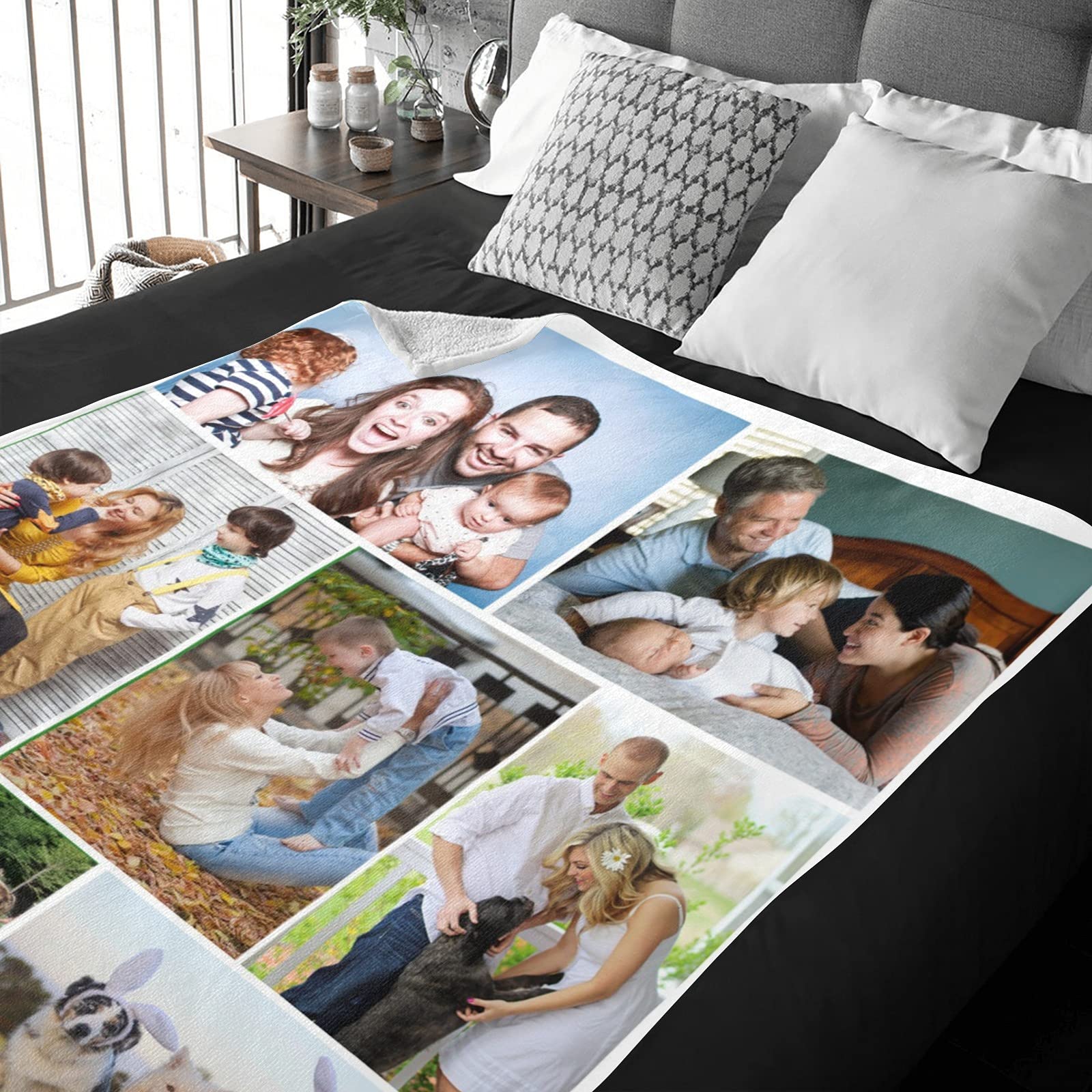 Custom Blanket with Photo， Funny Gifts for Boyfriend,Dad,Mom,Friends,New Year,Birthday