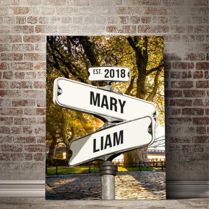 💞Personalized Canvas Vintage Street Sign For Couples