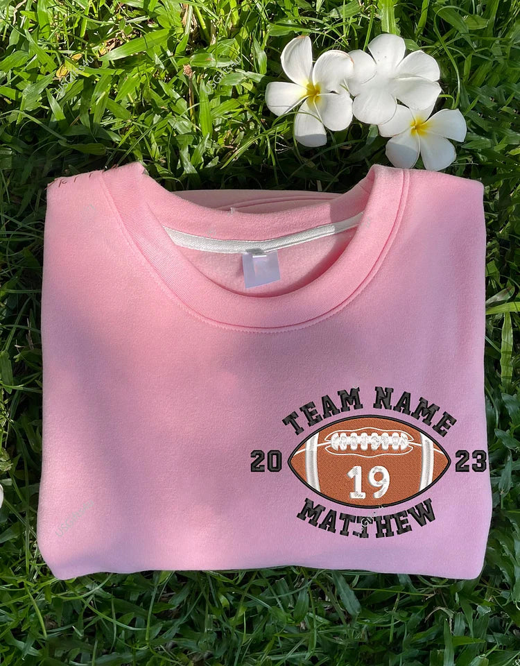 Personalized Embroidered Football Sweatshirt