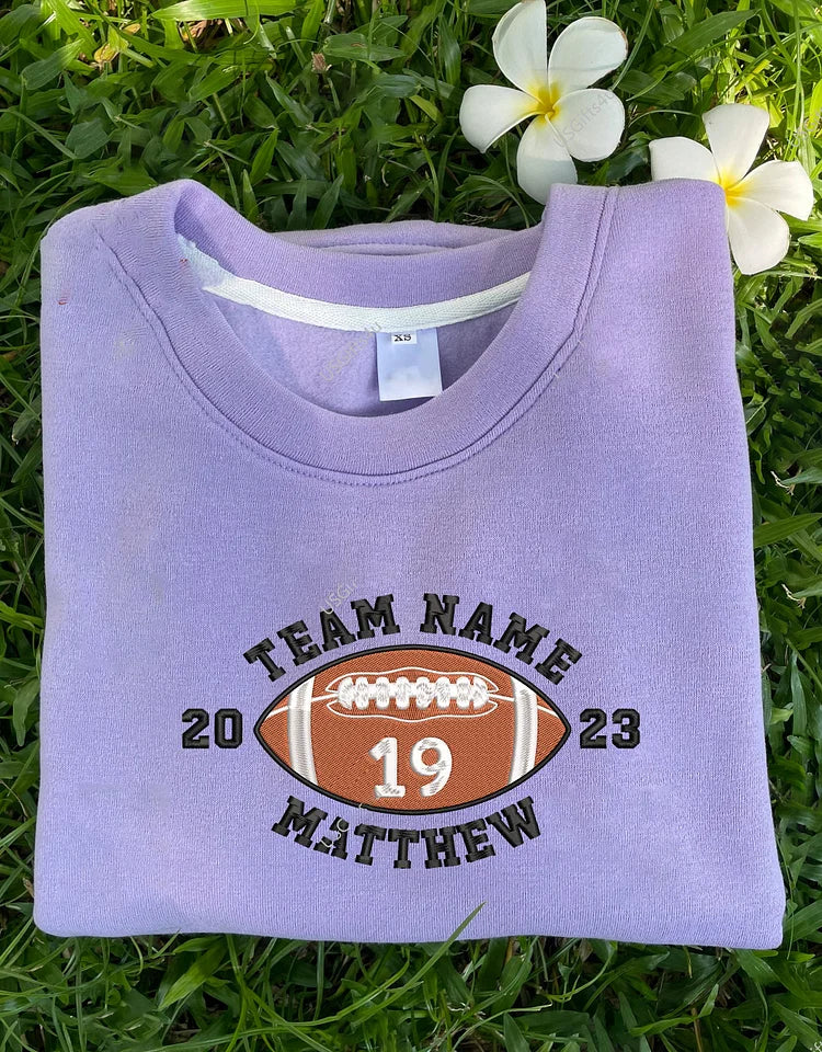 Personalized Embroidered Football Sweatshirt