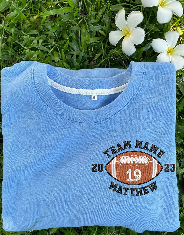 Personalized Embroidered Football Sweatshirt