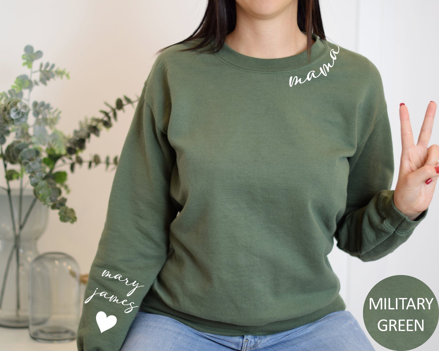Klamay™ Plus Velvet Style-Custom Collar Mama Sweatshirt/Hoodie