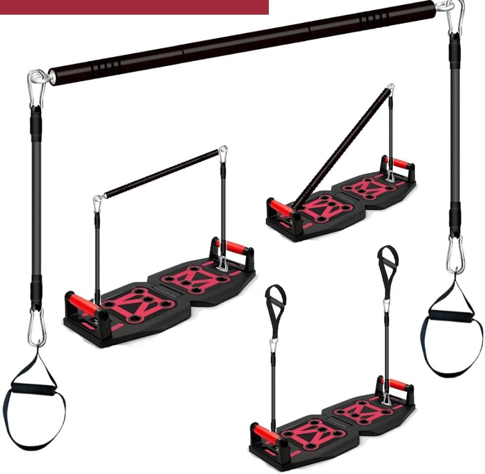 Portable home gym equipment - 17 fitness accessories 9 in 1 push-up plate set