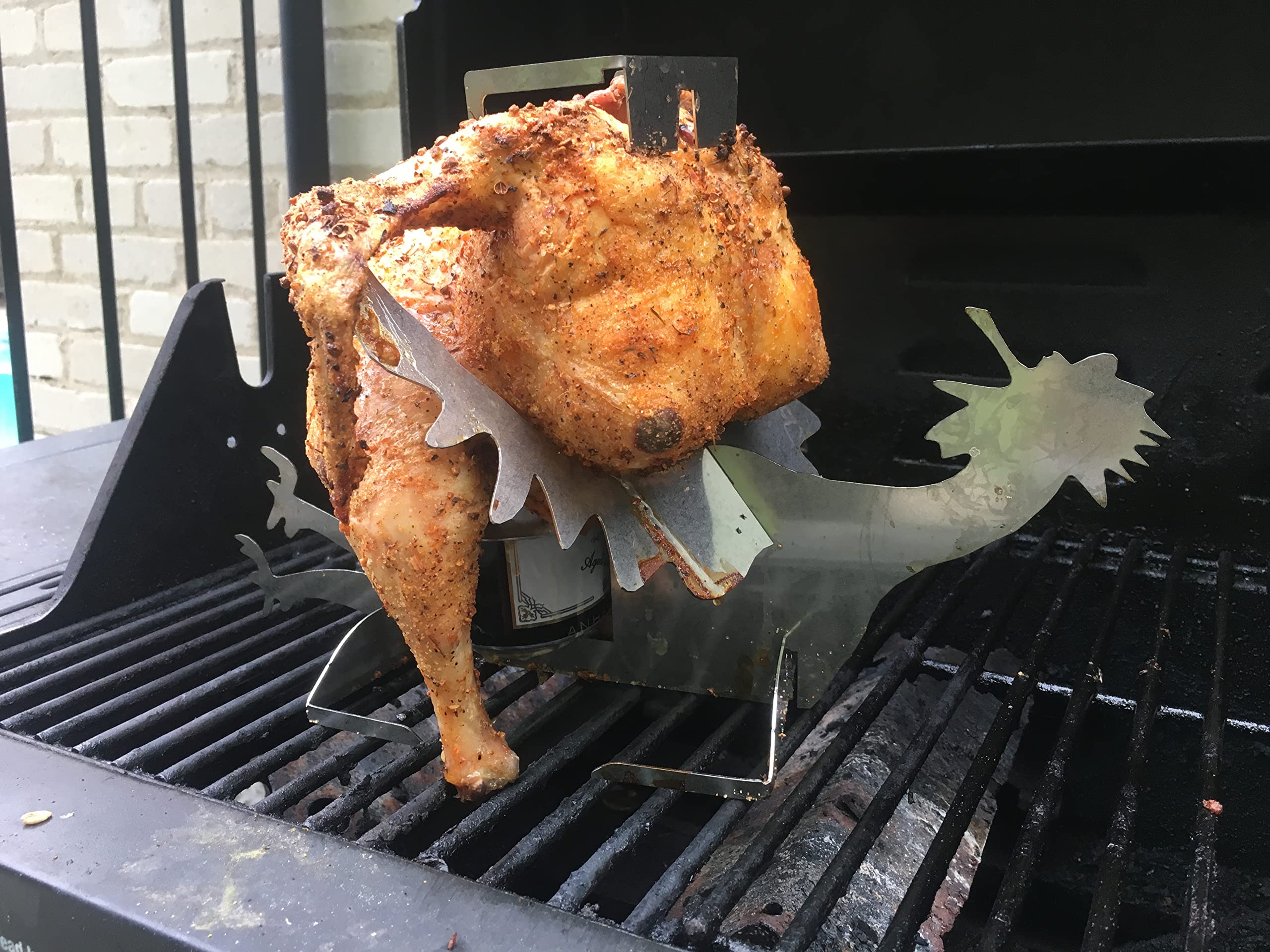 Best Gift Beer can chicken stand- American motorcycle BBQ