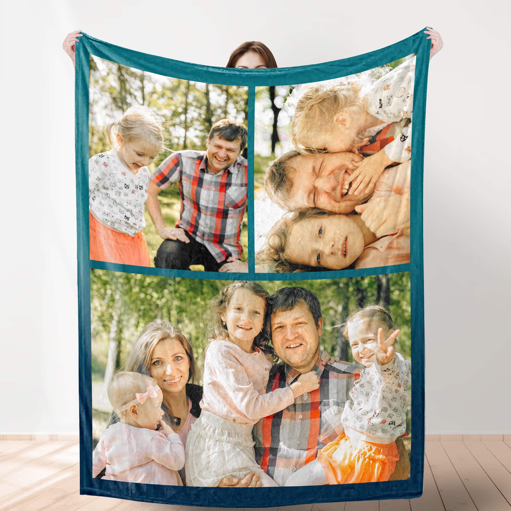 Custom Blanket with Photo， Funny Gifts for Boyfriend,Dad,Mom,Friends,New Year,Birthday