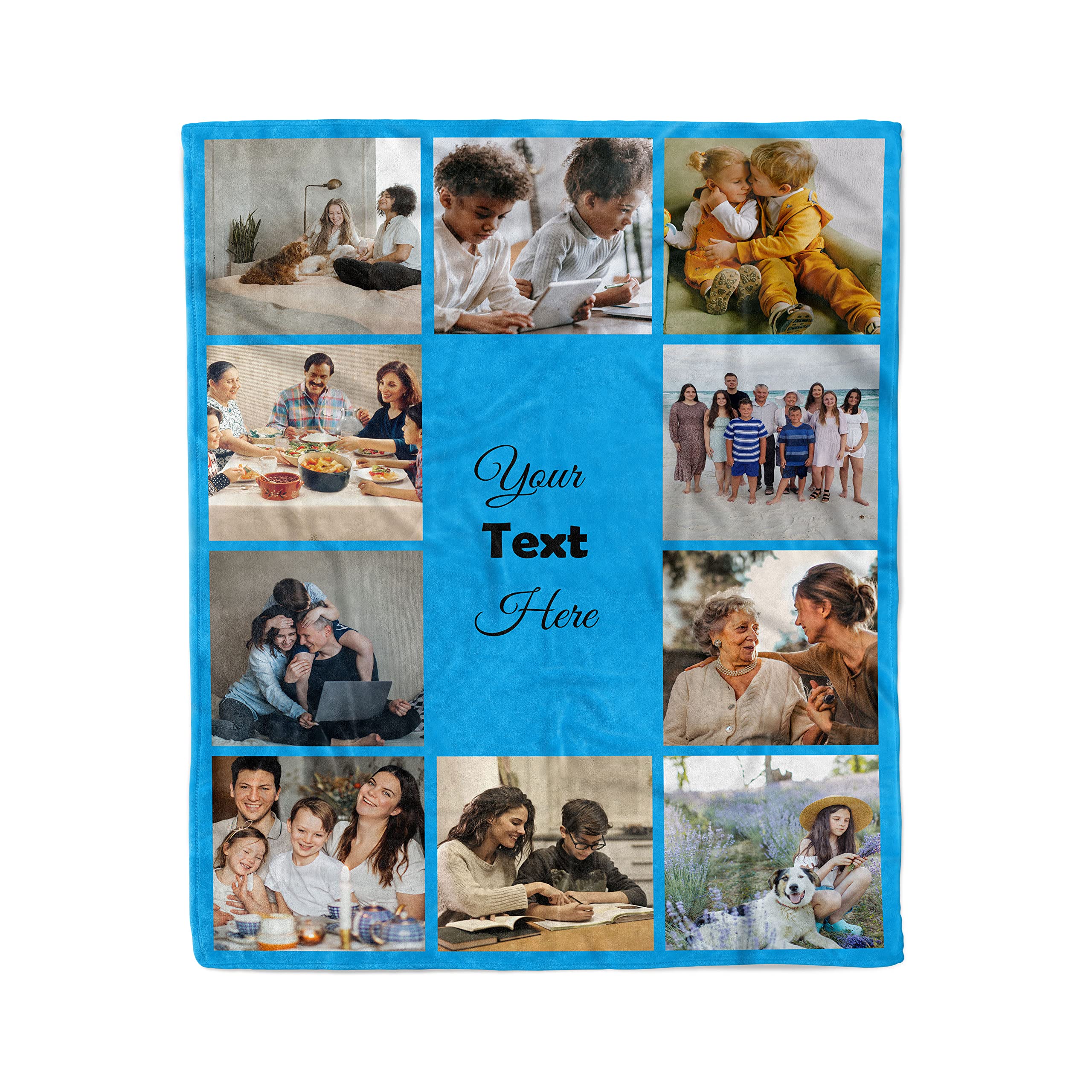 Custom Blanket with Photo， Funny Gifts for Boyfriend,Dad,Mom,Friends,New Year,Birthday