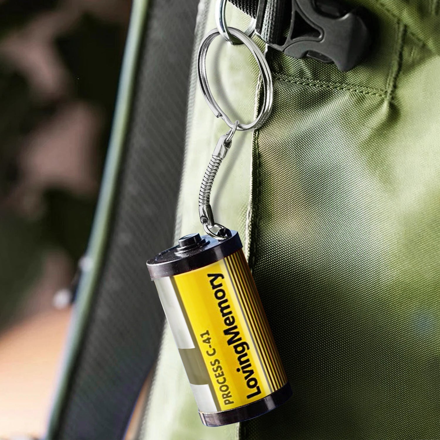 Custom Photo No Longer By My Side - Memorial Gift For Dog Lovers, Cat Lovers, Pet Lovers - Personalized Film Roll Keychain