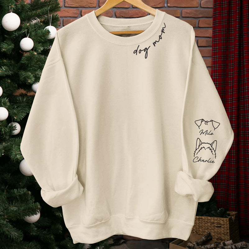 Best Fur Mom Ever - Dog Personalized Custom Unisex Sweatshirt With Design On Sleeve - Gift For Pet Owners, Pet Lovers