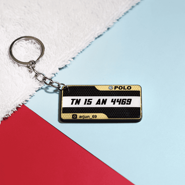CARBON GEL NUMBER PLATE KEYCHAIN