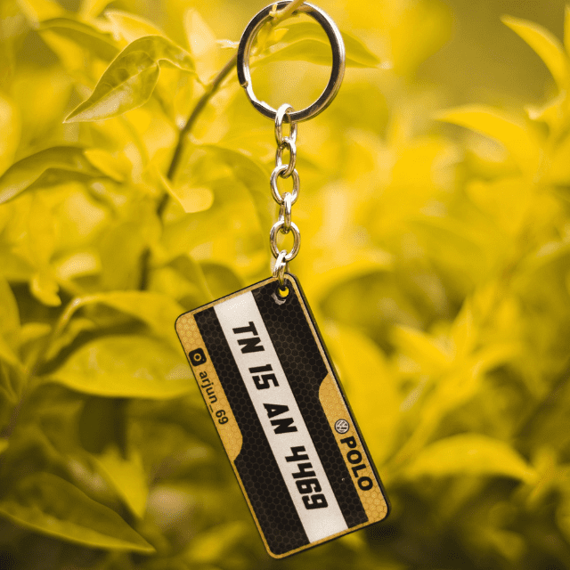 CARBON GEL NUMBER PLATE KEYCHAIN
