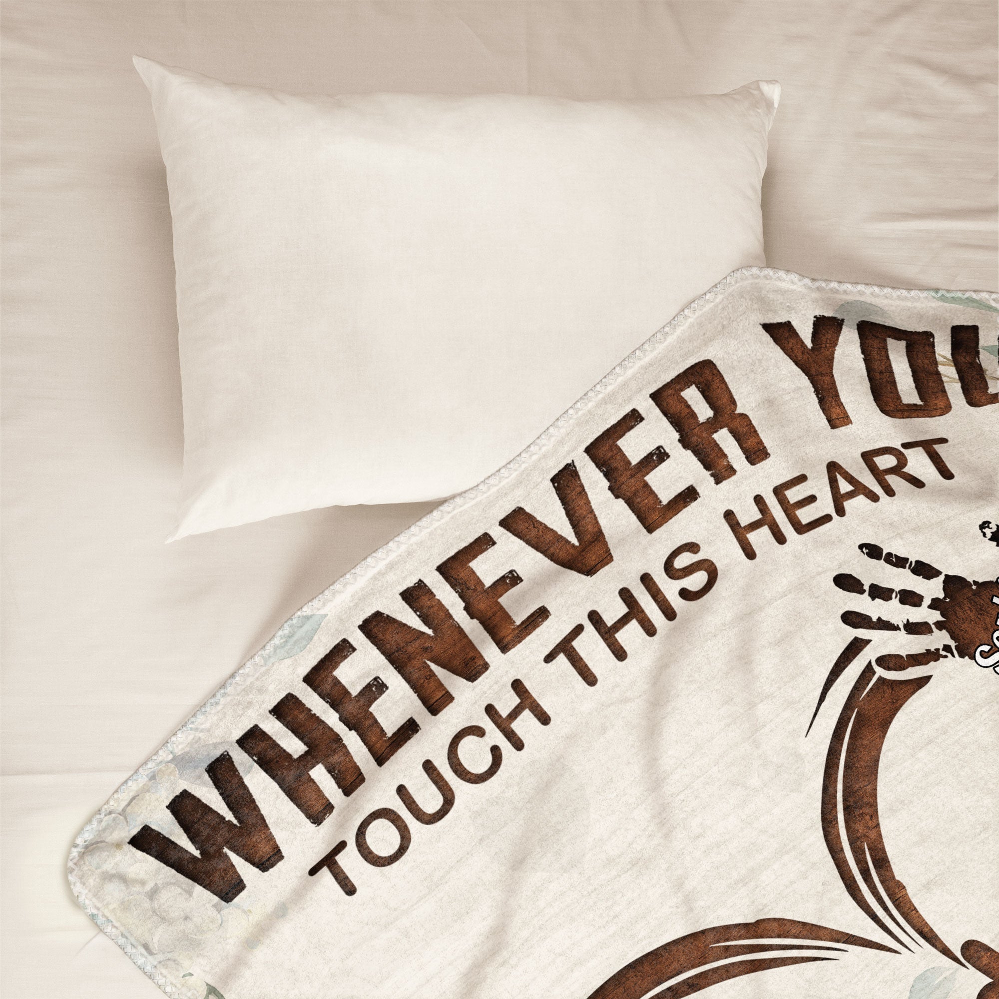 💖For Dad Blanket👨Whenever You Touch This Heart Papa, Grandpa - Personalized Blanket -For Dad, Grandpa, Husband