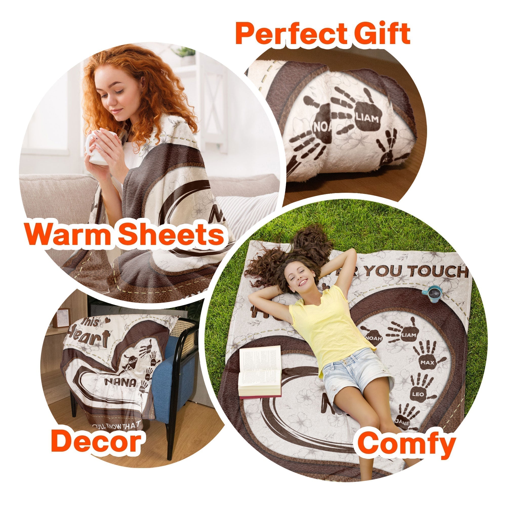💖For Dad Blanket👨Whenever You Touch This Heart Papa, Grandpa - Personalized Blanket -For Dad, Grandpa, Husband
