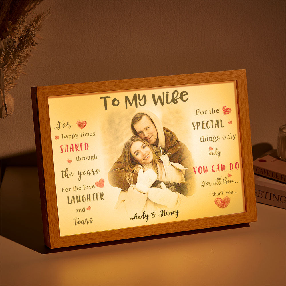 Custom Photo Lamp Personalized Light Valentine's Gifts for Her To My Wife