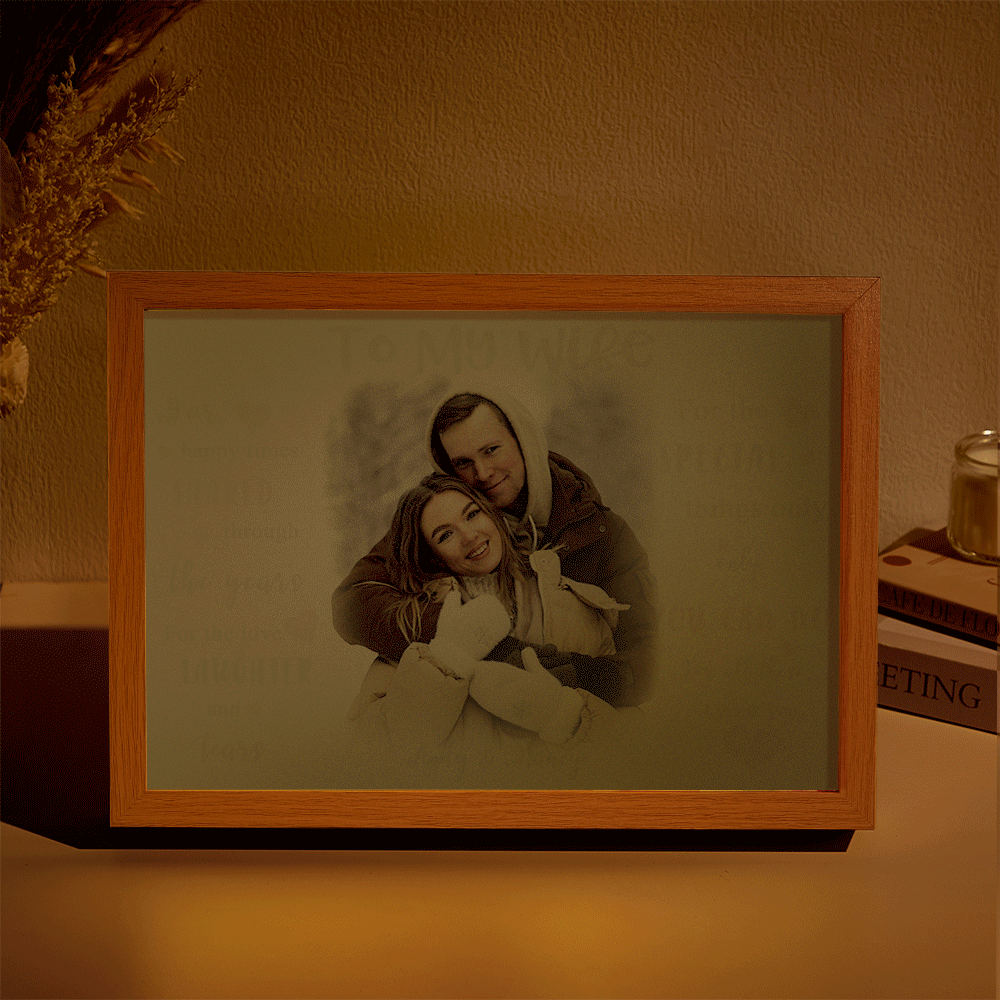 Custom Photo Lamp Personalized Light Valentine's Gifts for Her To My Wife