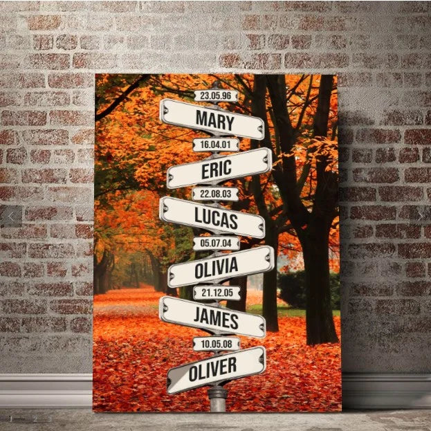💝 Personalized Canvas Wall Art "Date of birth of family members" (Customized free)