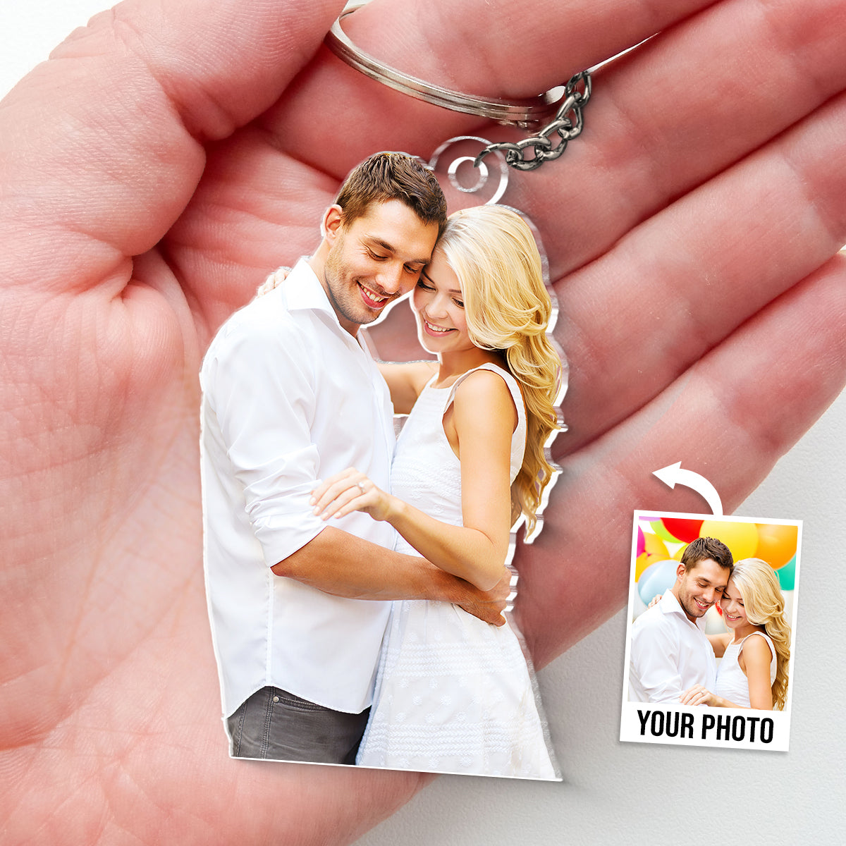 Custom Photo I Love You To The Moon And Back - Couple Personalized Valentine's Day Gift