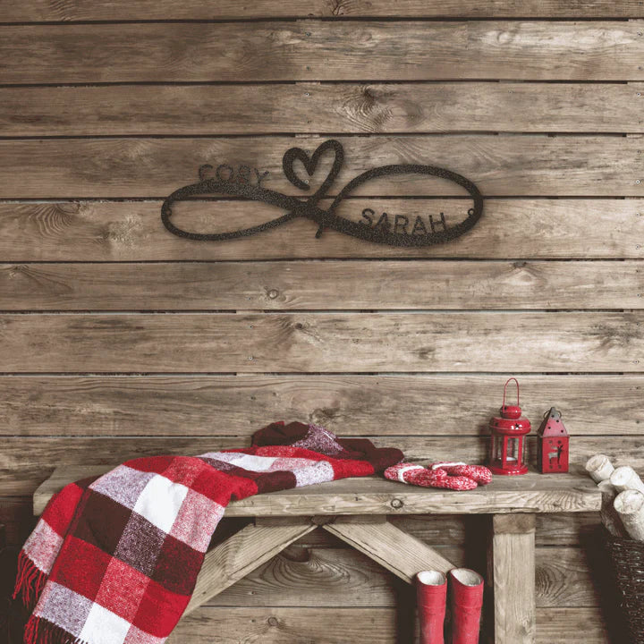 Couples Monogram Metal Sign- For Valentine's Day Gift