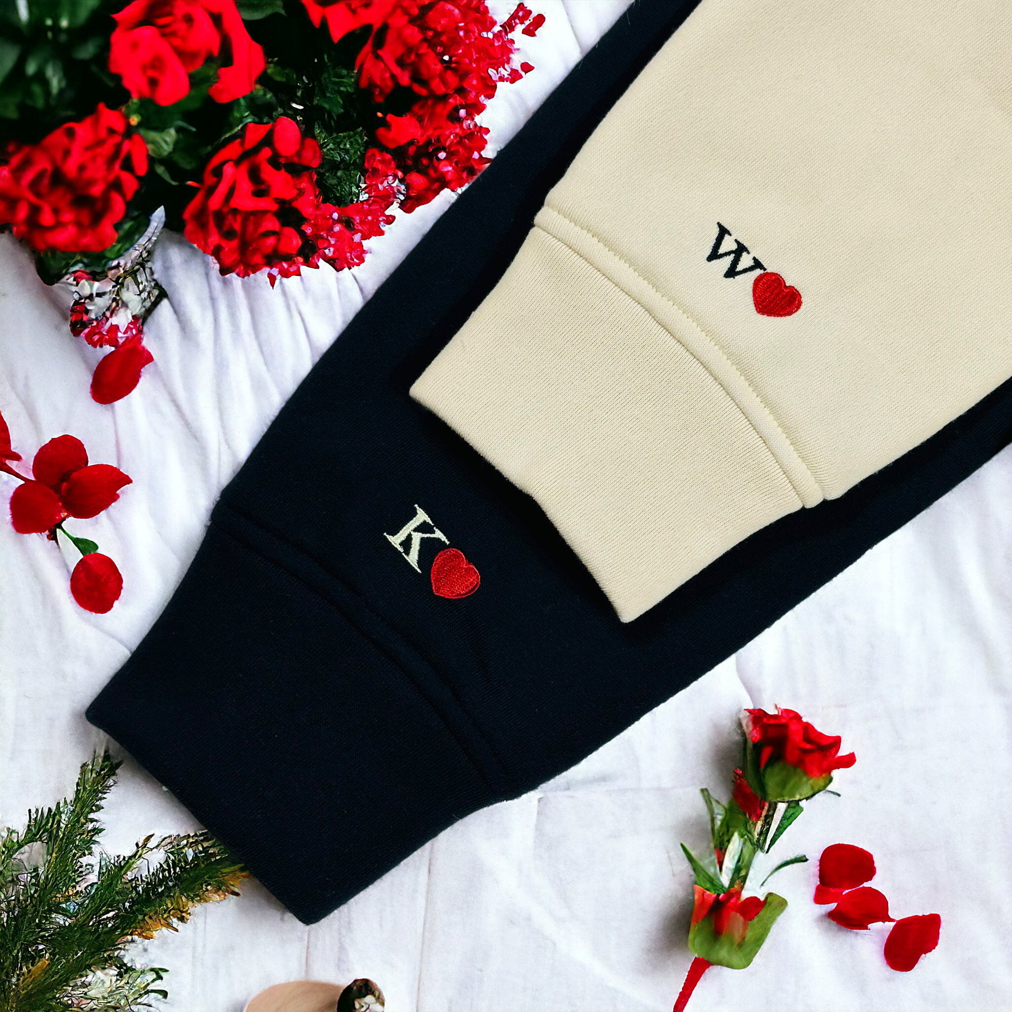 ❤️‍🔥(Best Selling)Custom Embroidered Sweatshirt Portrait Music Player Couple Valentine's Day Gift