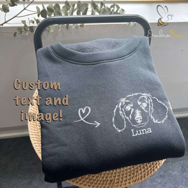 Pet Face Name Portraits Photo Hoodie – Custom Pet Lover Clothing