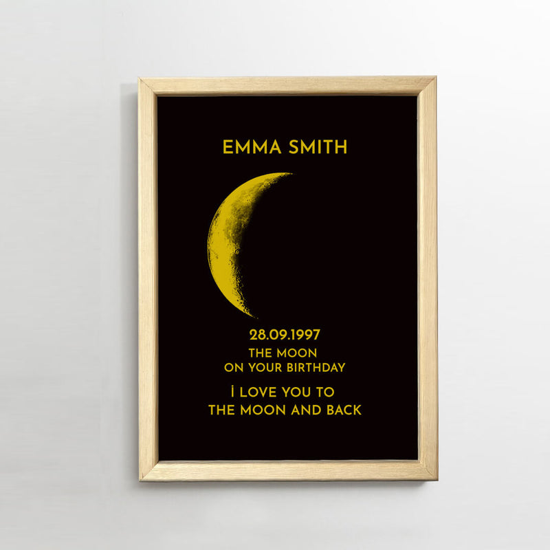 Custom Moon Art Frame/ REAL MOON PHASE - For Memory Gift