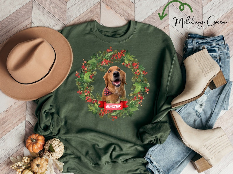 Custom Dog Cat Christmas Hoodie Sweatshirt , Dog Lover Hoodie, Christmas shirt, Pet Lover New Dog Owner , Gift for Pet, Dog Mom Hoodie