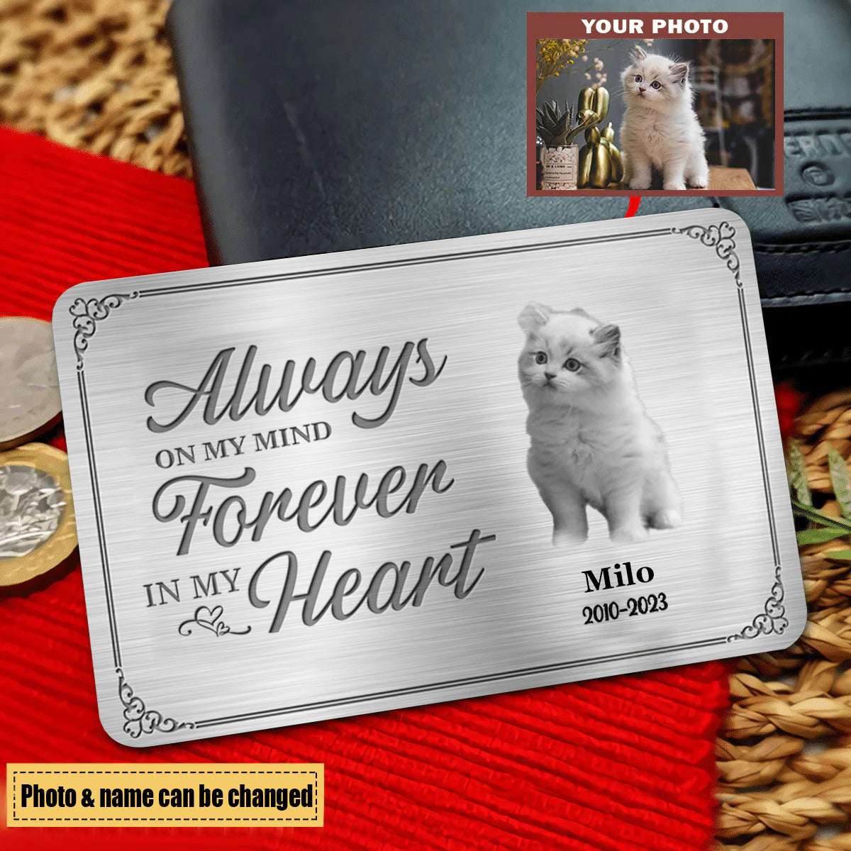 Custom Photo I'll Carry You With Me Until I See You Again - Memorial Personalized Custom Aluminum Wallet Card - Sympathy Gift For Family Members