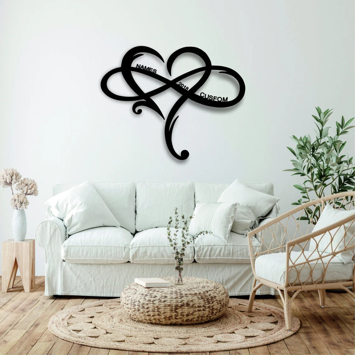 Couples Monogram Metal Sign- For Valentine's Day Gift