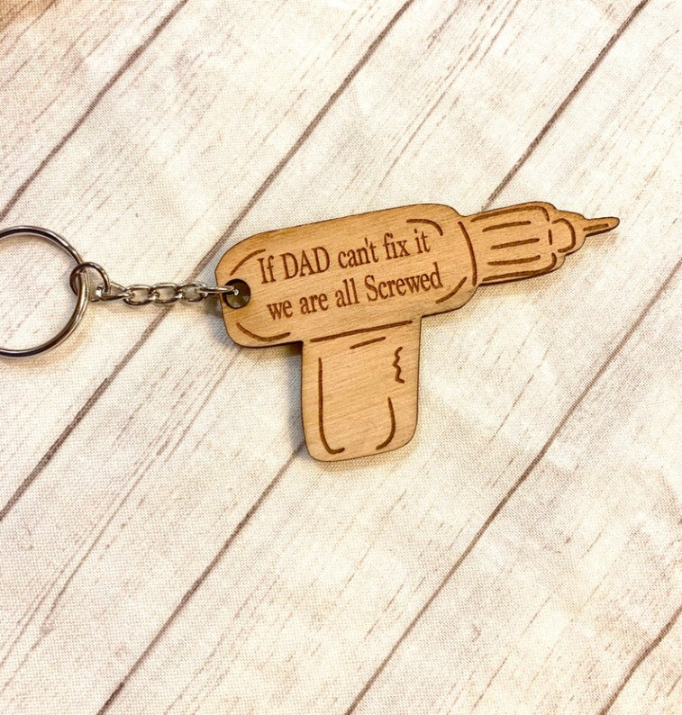 Father's Day Keychain Tool Hammer,Drill, tape measure, Saw