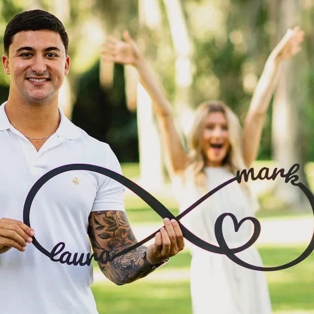 Couples Monogram Metal Sign- For Valentine's Day Gift