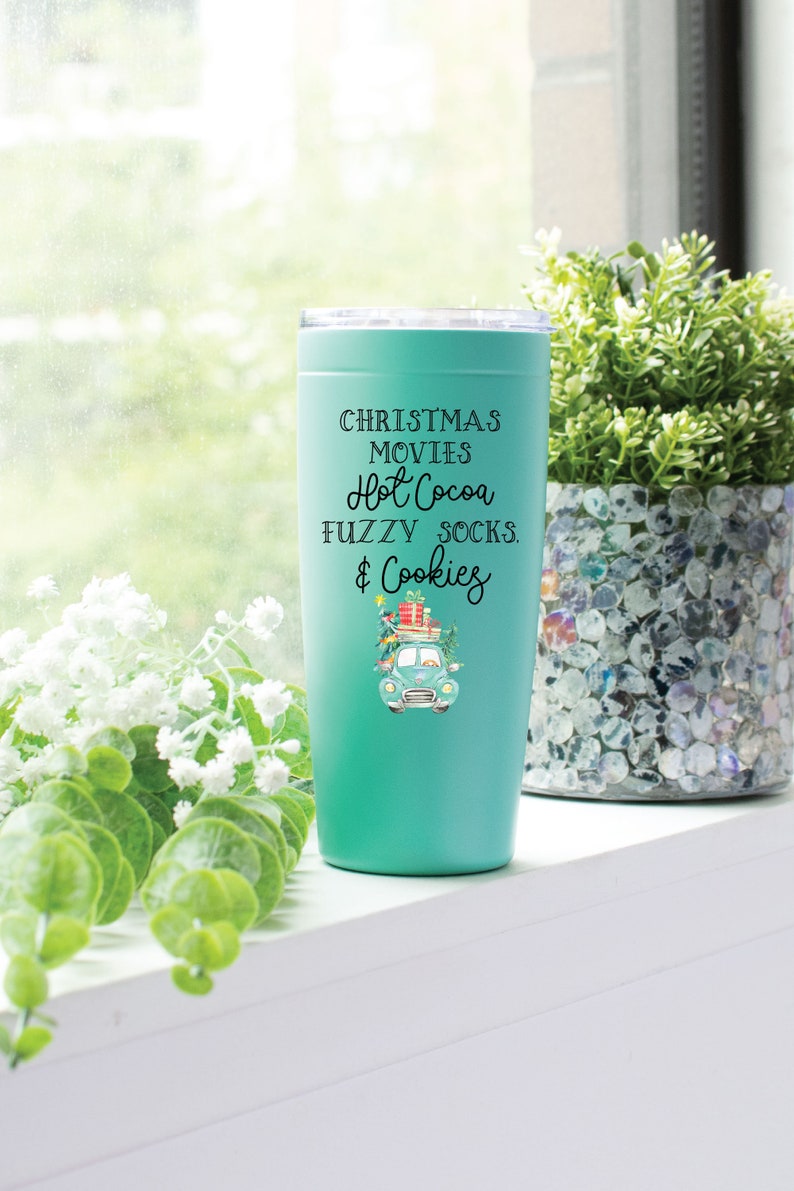 Christmas Movies, Hot Cocoa, Fuzzy Socks & Cookies tumbler