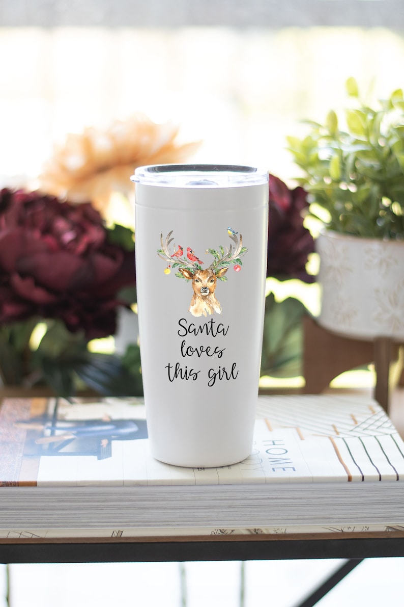 Santa Loves This Girl tumbler, Christmas Gift for Her